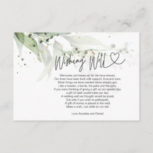 Tarjeta De Recepción Boda Deseando Bien Regalo Solicitud Eucalyptus