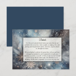 Tarjeta De Recepción Boda Destello de Medianoche Invernal Celestial