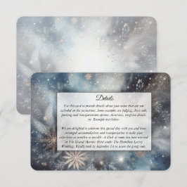 Tarjeta De Recepción Boda Destello de Medianoche Invernal Celestial