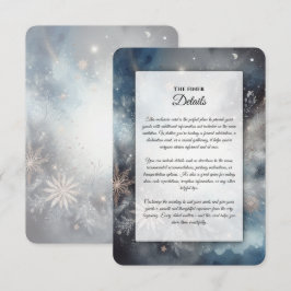 Tarjeta De Recepción Boda Destello de Medianoche Invernal Celestial