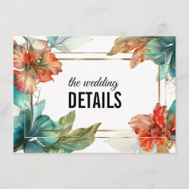 Tarjeta De Recepción Boda DETAILS Hibiscus Serenade Paradise
