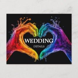 Tarjeta De Recepción 🌈 ❤️ Boda DETALLA Corazón del boda del Orgullo