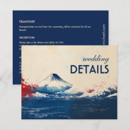 Tarjeta De Recepción Boda detalla la armonía japonesa con Fuji