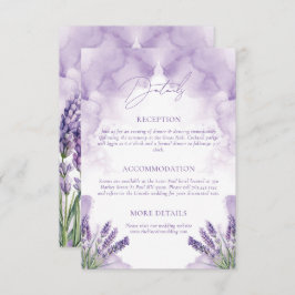 Tarjeta De Recepción Boda Detalles Acuarela Lavanda Jardín