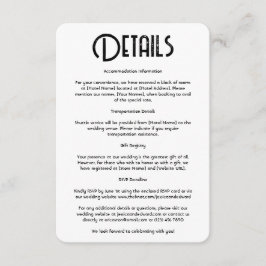 Tarjeta De Recepción Boda Detalles Código Qr Moda mínima simple negro