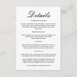 Tarjeta De Recepción Boda Detalles Código Qr Moda mínima simple negro