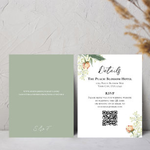 Tarjeta De Recepción Boda Detalles de la página Código QR RSVP Verde