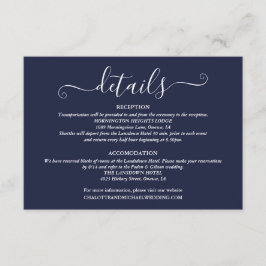 Tarjeta De Recepción Boda Detalles de luces de primavera guión azul de