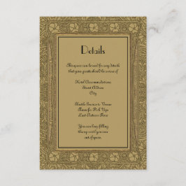 Tarjeta De Recepción Boda Detalles Elegante Oro Art Nouveau