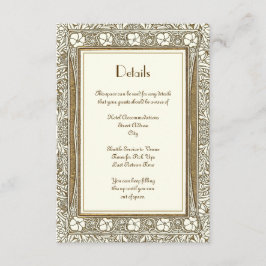 Tarjeta De Recepción Boda Detalles Elegante Oro Marfil Art Nouveau