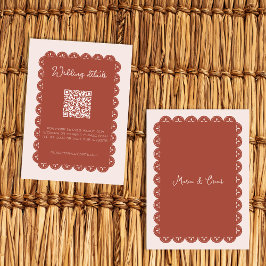 Tarjeta De Recepción Boda Detalles Papel Picado Terracotta Mexicana