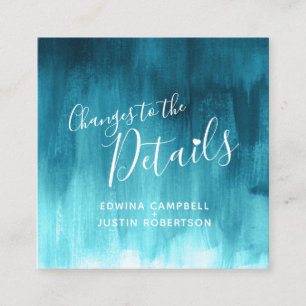 Tarjeta De Recepción Boda detalles verde azulado azul verde carta cambi