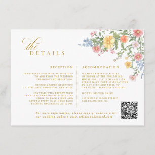 Tarjeta De Recepción Boda dorada de jardín ornamental de primavera con