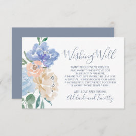 Tarjeta De Recepción Boda Dusty Blue Florals Deseando Bien