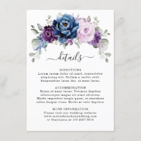 Boda Dusty Blue Purple Navy Lilac Blooms