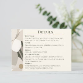 Tarjeta De Recepción Boda Editorial Moderna Abstracta Beige Neutral
