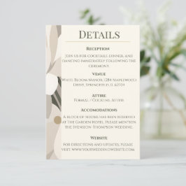 Tarjeta De Recepción Boda Editorial Moderna Abstracta Beige Neutro