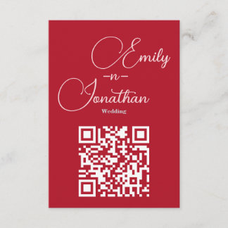 Tarjeta De Recepción Boda Editorial Moderno Chic Rojo Intenso