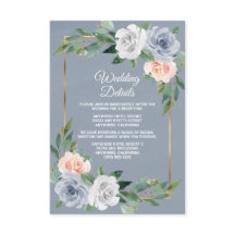 Boda elegante azul polvoriento oro rosa melocotón