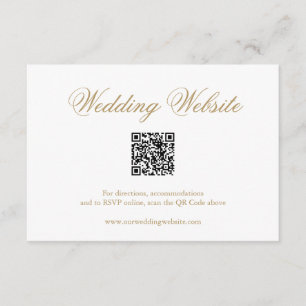 Tarjeta De Recepción Boda elegante de código QR formal de oro tradicion