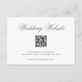 Tarjeta De Recepción Boda elegante de código QR formal gris tradicional