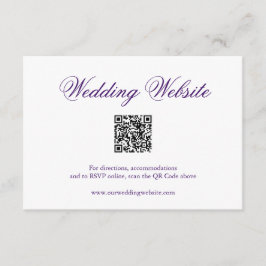 Tarjeta De Recepción Boda elegante de código QR formal púrpura tradicio