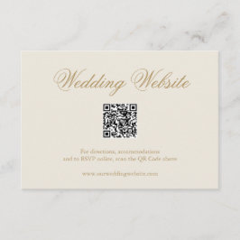 Tarjeta De Recepción Boda elegante de código QR formal tradicional de m