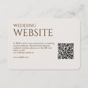 Tarjeta De Recepción Boda elegante de estilo moderno de Walnut Brown