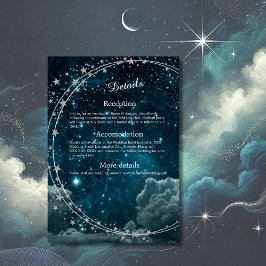 Tarjeta De Recepción boda elegante de galaxia azul