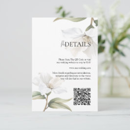 Tarjeta De Recepción Boda elegante de magnolia oriental