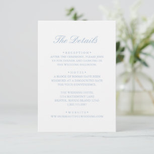 Tarjeta De Recepción Boda elegante de onza azul turbia