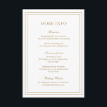 Tarjeta De Recepción Boda elegante de oro clásico<br><div class="desc">Tarjeta de inclusión de boda de oro falso de estilo clásico que presenta un diseño simple y minimalista con tus detalles rodeados por un doble borde. Las fuentes alternan entre una escritura elegante, una serif tradicional y fuentes sans serif minimalistas. Esta tarjeta de inclusión es ideal para una boda formal....</div>
