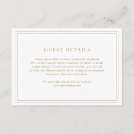 Tarjeta De Recepción Boda elegante de oro tradicional