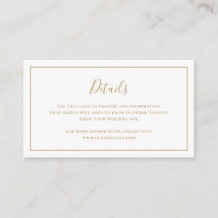 Tarjeta De Recepción Boda elegante de oro tradicional
