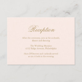 Tarjeta De Recepción Boda elegante formal rosada tradicional de Rubor