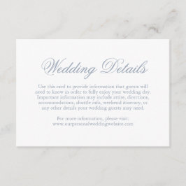 Tarjeta De Recepción Boda elegante formal tradicional azul turbio