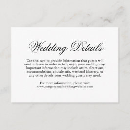 Tarjeta De Recepción Boda elegante formal tradicional en blanco y negro