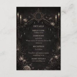 Tarjeta De Recepción Boda elegante gótico de Halloween