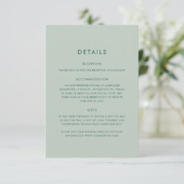 Tarjeta De Recepción Boda elegante minimalista con vegetación de eucali