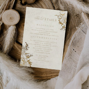 Tarjeta De Recepción Boda elegante moderna de marfil y oro ⎮Rosa