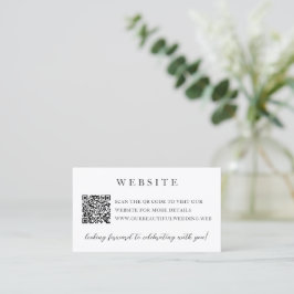 Tarjeta De Recepción Boda elegante moderna neutral con código QR