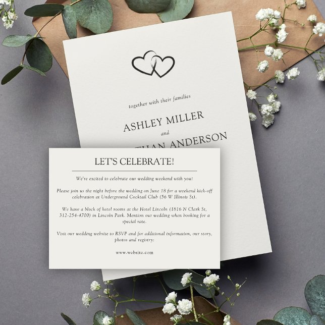 Tarjeta De Recepción Boda Elegante Moderno y Simple Elements (Subido por el creador)