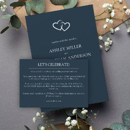 Tarjeta De Recepción Boda Elegante Moderno y Simple Elements