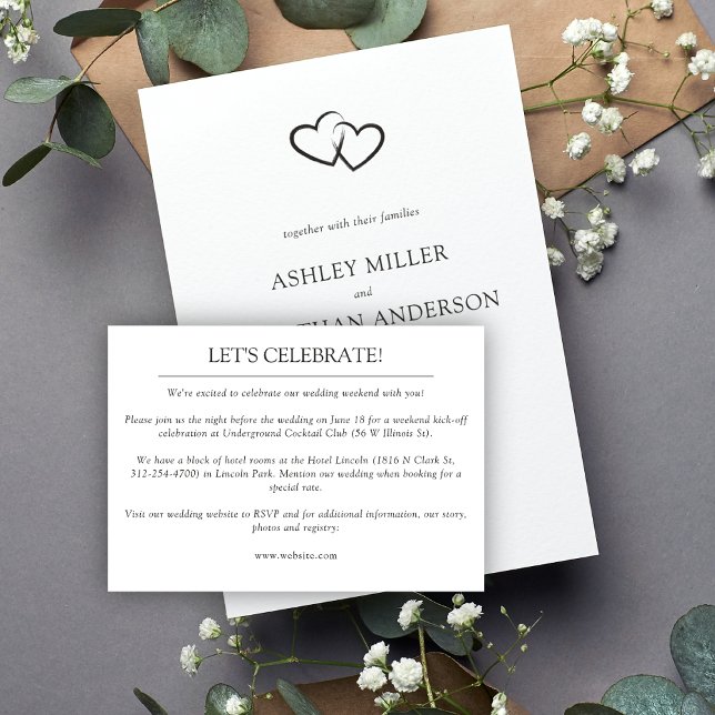 Tarjeta De Recepción Boda Elegante Moderno y Simple Elements (Subido por el creador)