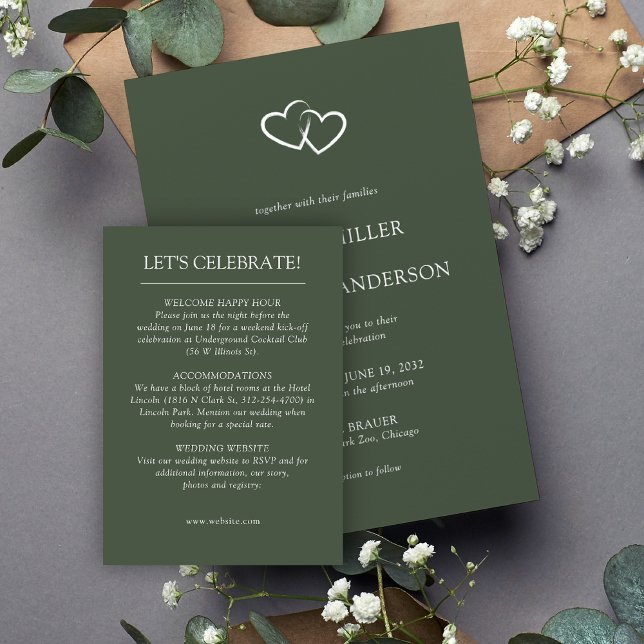 Tarjeta De Recepción Boda Elegante Moderno y Simple Elements (Subido por el creador)
