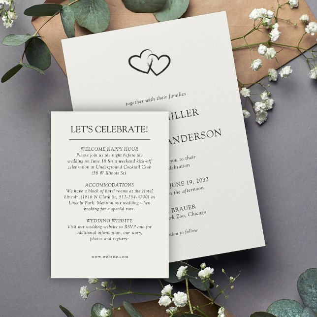 Tarjeta De Recepción Boda Elegante Moderno y Simple Elements (Subido por el creador)