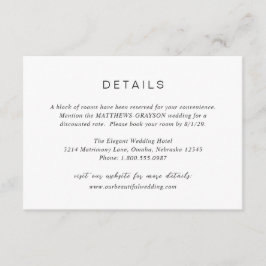 Tarjeta De Recepción Boda elegante monograma blanco y negro