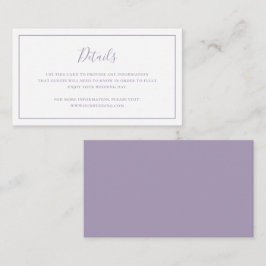 Tarjeta De Recepción Boda elegante púrpura tradicional y dura