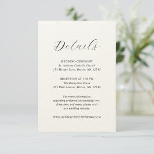 Tarjeta De Recepción Boda elegante tradicional