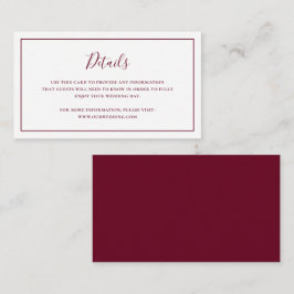 Tarjeta De Recepción Boda elegante tradicional de Borgoña